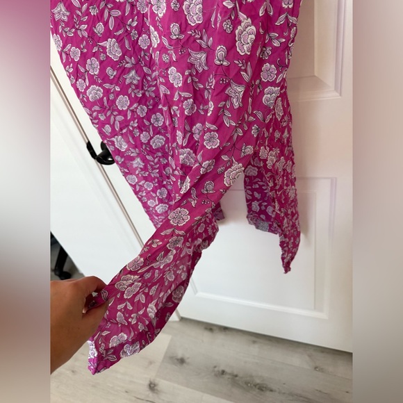 LOFT Pink Floral Kimono Cardigan Robe | Boho Chic XL XXL - Picture 6 of 9